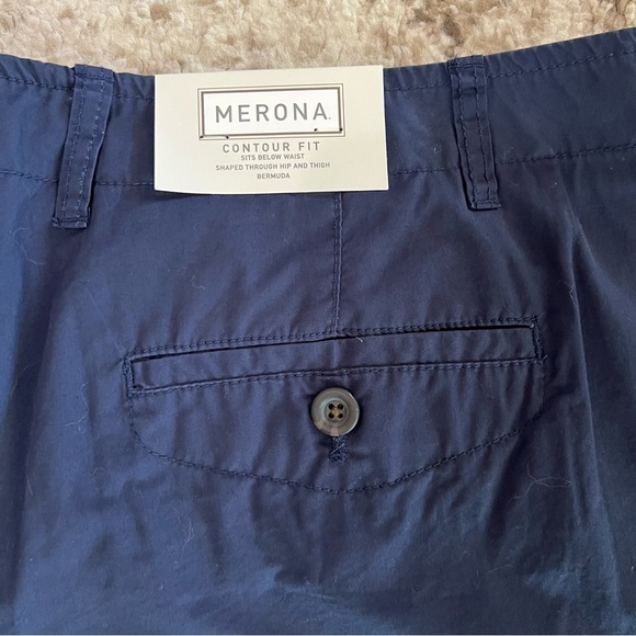 NWT Merona Contour Fit Navy Blue Bermuda Shorts size 18 - Picture 6 of 7